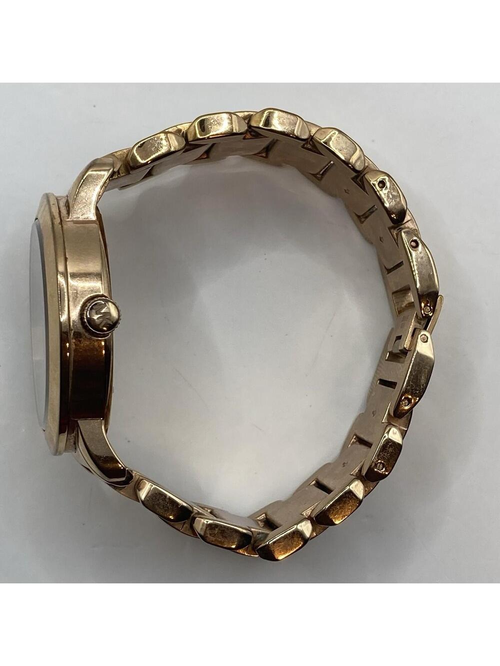 Michael Kors MK3394 Runway Rose Gold Crystal Pave Glitz Oversized MK Logo Watch - Picture 9 of 9
